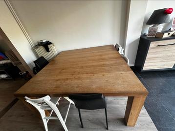 Tafel voor 8 personen, Huis en Inrichting, Tafels | Eettafels, Ophalen, Gebruikt, 150 tot 200 cm, Vierkant