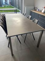 Eettafel in mat glas met 8 stoelen, 200 cm of meer, 100 tot 150 cm, Gebruikt, Rechthoekig