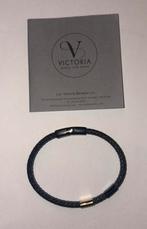 Bracelet homme acier bico cuir tressé bleu . Victoria . Neuf, Enlèvement ou Envoi, Comme neuf, Bleu, Cuir