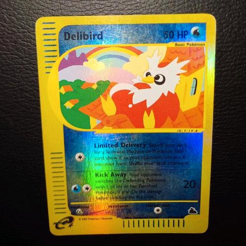 Wotc Era: Delibird 49/144 reverse holo skyridge, Hobby en Vrije tijd, Verzamelkaartspellen | Pokémon, Zo goed als nieuw, Ophalen of Verzenden
