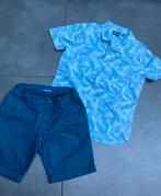 368: blauwe zomerset hemd met short maat 146 Urban Wave, Garçon, Enlèvement ou Envoi, Comme neuf, Ensemble