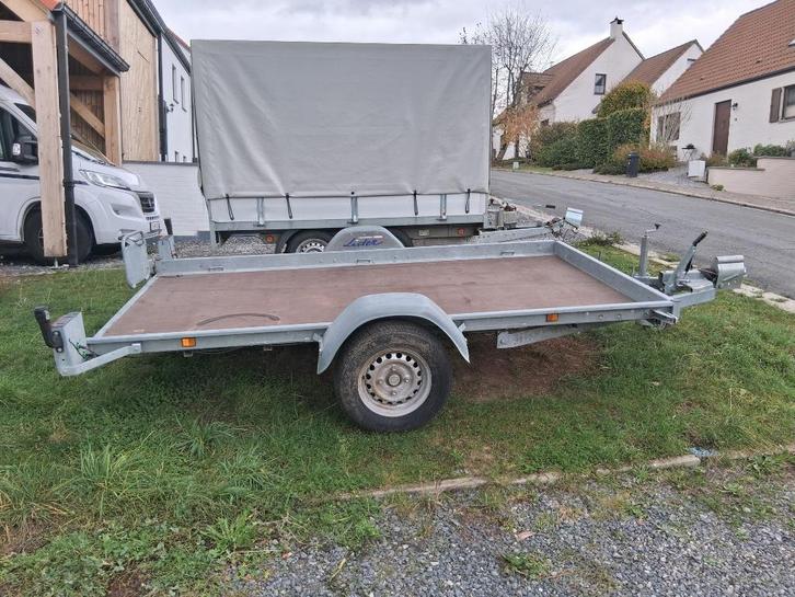 REMORQUE 750 KG FREINEE / PLATEAU BASCULANT, Auto diversen, Aanhangers en Bagagewagens, Gebruikt, Ophalen