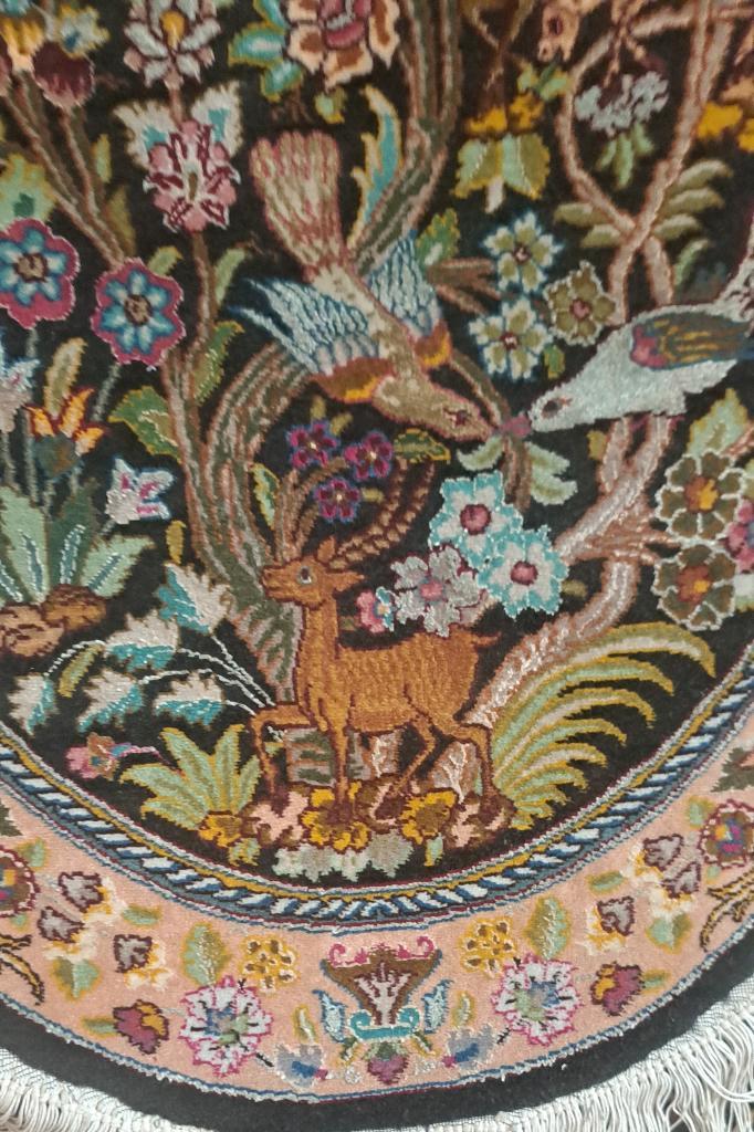 Perzisch tapijt Tabriz van het type Levensboom(met zijde), Maison & Meubles, Ameublement | Tapis & Moquettes, Comme neuf, 50 à 100 cm