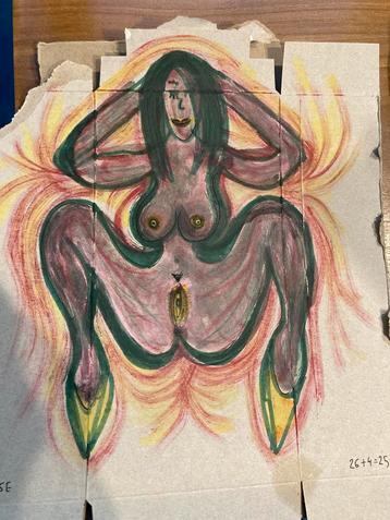 Erotische tekening: het oog beschikbaar voor biedingen