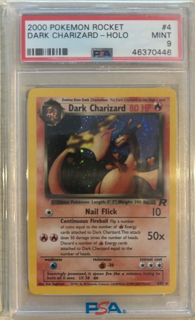 4/82 dark charizard psa 9, Hobby en Vrije tijd, Verzamelkaartspellen | Pokémon, Foil, Ophalen of Verzenden