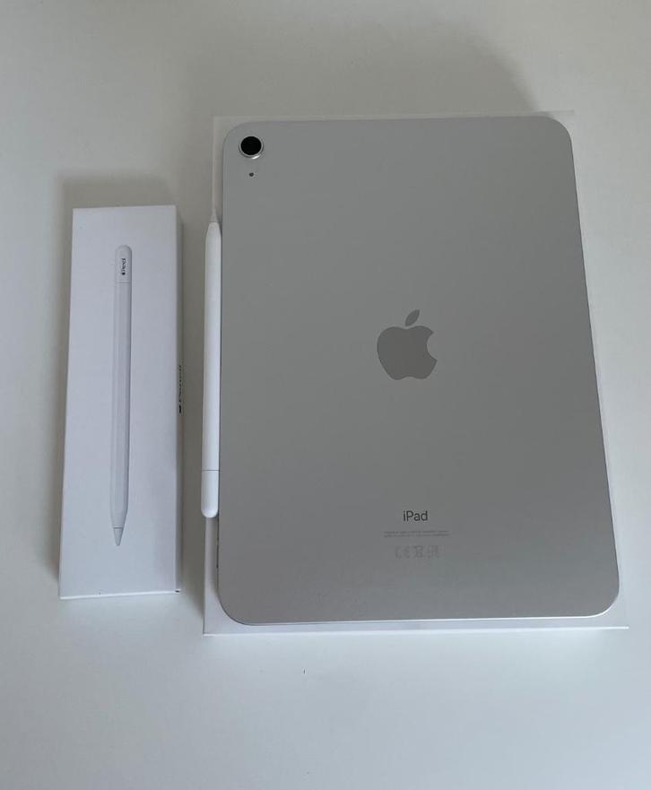 iPad 10 + apple pencil acheté en mars 25, Computers en Software, Apple iPads, Zo goed als nieuw, Apple iPad, Wi-Fi, 64 GB, Zilver