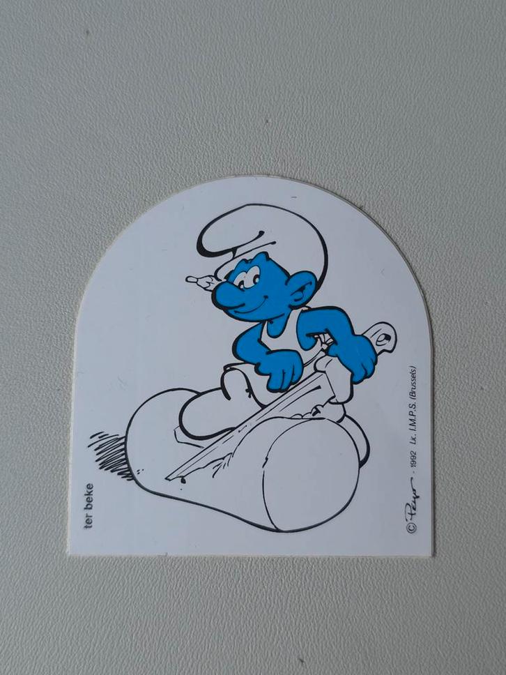 Autocollant Schtroumpf Ter beke, Collections, Schtroumpfs, Comme neuf, Autres types, Autres Schtroumpfs, Envoi
