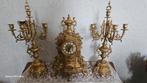 Antieke klok met 2 bij horende kandelaars, Antiek en Kunst, Ophalen