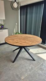 Ronde eettafel Mascaro mangohout 140cm, Huis en Inrichting, Ophalen, Rond, Zo goed als nieuw, Vier personen