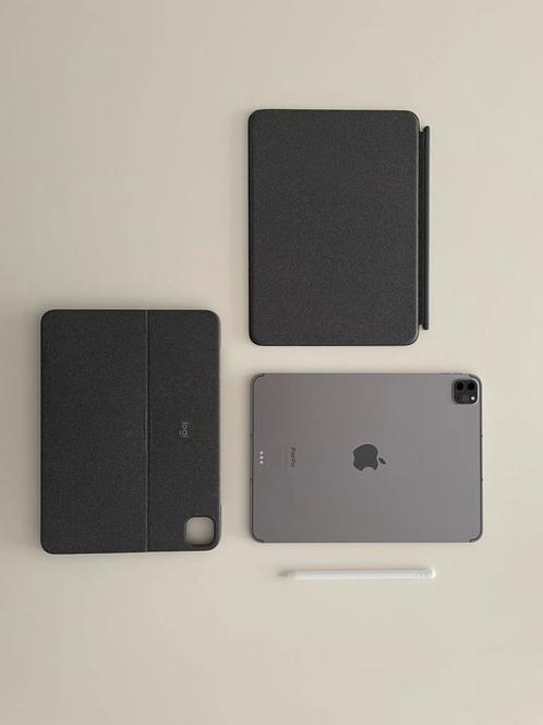 iPad Pro 11” (4e gen, M2, 1TB) + Logitech Combo Touch, Computers en Software, Apple iPads, Zo goed als nieuw, 11 inch, 1 TB, Ophalen of Verzenden