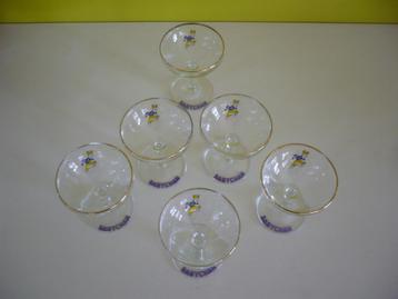 6 vintage babycham glaasjes / coupjes