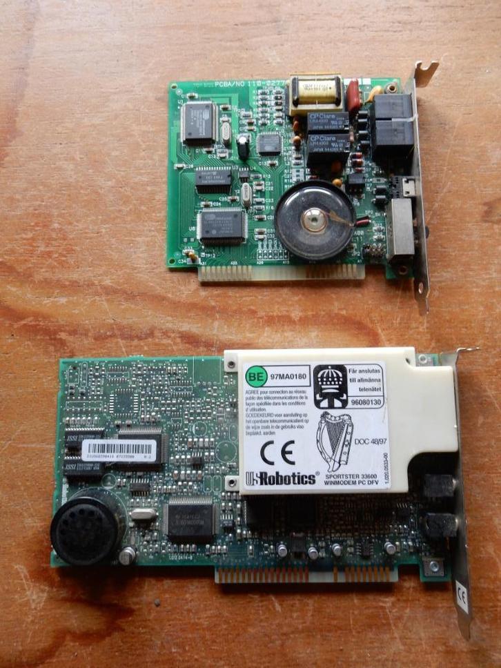 2 ISA cards : modem, phone, line or ethernet......,vintage, Informatique & Logiciels, Ordinateurs Vintage, Enlèvement ou Envoi