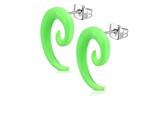 Boucles d'oreilles acier spirale vert fluo acrylique - PROMO, Vert, Enlèvement ou Envoi, Neuf
