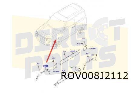 Land Rover New Defender (12/19-) Wielkuiplijst Rechts voor (, Auto-onderdelen, Carrosserie, Spatbord, Land Rover, Nieuw, Verzenden