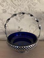 Schaaltje met blauw glas, Ophalen of Verzenden, Zo goed als nieuw