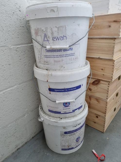 Kwarts gevelverf Rewah Tensiocoat te koop. Grijs, Doe-het-zelf en Bouw, Verf, Beits en Lak, Zo goed als nieuw, Verf, Grijs, Ophalen of Verzenden
