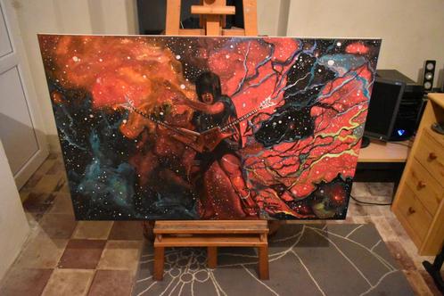 Schilderij van gitarist, Michael Angelo Batio, Olieverfschil, Antiek en Kunst, Kunst | Schilderijen | Modern, Ophalen