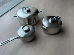 3 kookpotten, Ophalen, Inox, Keramische plaat, Pannenset