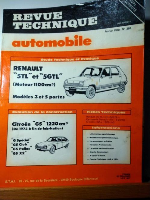 RTA - Renault 5 - Citroen GS - n 397, Autos : Divers, Modes d'emploi & Notices d'utilisation, Enlèvement ou Envoi