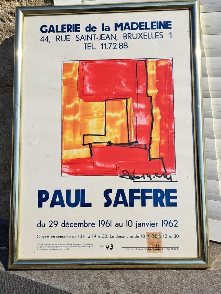 affiche avec une peintre de paul saffre, Antiek en Kunst, Kunst | Schilderijen | Klassiek, Ophalen of Verzenden