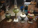 Prachtige set van 4 antieke olie lampen, Enlèvement, Utilisé, 50 à 75 cm, Autres matériaux