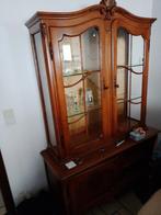 Vitrinekast met dressoir in eik, Huis en Inrichting, Kasten | Vitrinekasten, Ophalen, Zo goed als nieuw