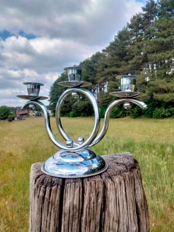 Art deco chrome kandelaar  beschikbaar voor biedingen