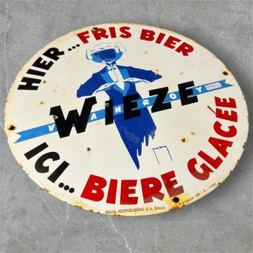 Assiette en émail Van Roy Wieze, Enlèvement ou Envoi, Utilisé, Panneau publicitaire