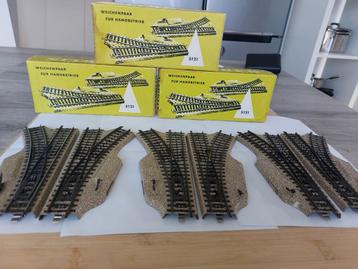 Marklin Ho 5121 lot de 6 aiguillages manuels, Analogique, Enlèvement ou Envoi, Courant alternatif, Rails