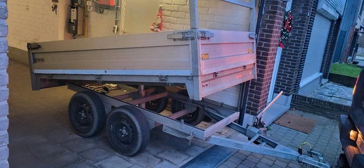 2019 Twins double axle hydraulic tipper trailer, Auto diversen, Aanhangers en Bagagewagens, Zo goed als nieuw, Ophalen