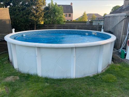 Metalen zwembad 5,5m met warmtepomp en extras, Tuin en Terras, Zwembaden, Gebruikt, Ophalen