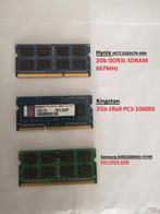 Barrettes Ram, Computers en Software, RAM geheugen, Gebruikt, DDR3, Ophalen of Verzenden, 2 GB