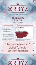 1 VIP TICKET TOMORROWLAND 25/07, Tickets en Kaartjes, Evenementen en Festivals