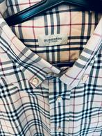 Burberry - Hemd - Beige/Grijs/Rood geruit - L, Kleding | Heren, Overhemden, Ophalen, Beige, Zo goed als nieuw, Halswijdte 41/42 (L)
