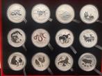 Complete 1 oz Lunar II serie 2008 - 2019 in verzamelbox., Ophalen of Verzenden, Zilver