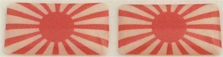 Japanse Kamikaze vlag 3D doming sticker set, Motoren, Accessoires | Stickers, Verzenden