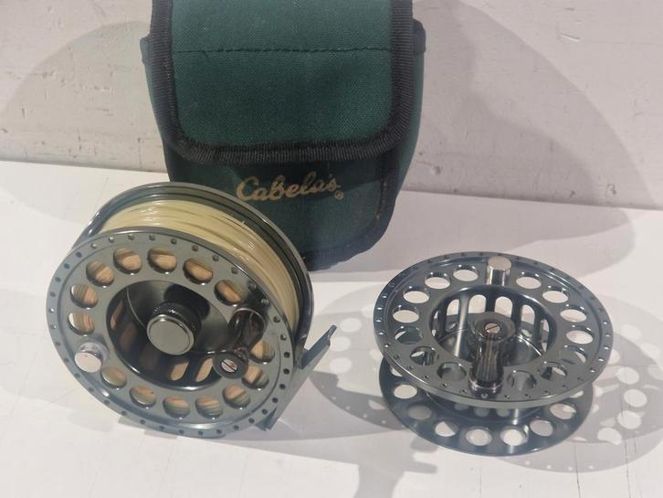 cabela's sr3 fly reel en extra spoel met wf 9 int. Vlieglijn, Watersport en Boten, Hengelsport | Vliegvissen, Ophalen of Verzenden