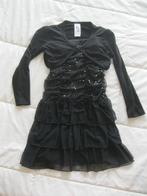 Feestset met glitter en zwarte en zilveren jurk en bolero 12, Kinderen en Baby's, Gebruikt, C&A, Meisje, Ophalen of Verzenden