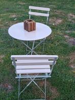 Bistro set, Tuin en Terras, Ophalen, Zo goed als nieuw, Metaal, Inklapbaar