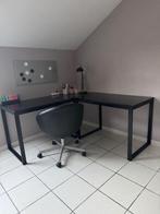Bureau d’angle noir - très bon état, Maison & Meubles, Enlèvement, Comme neuf, Bureau