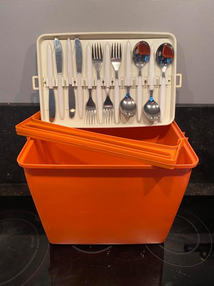 vintage retro CURVER pic-nic koelbox ORANGE 70's, Verzamelen, Retro, Overige typen, Ophalen of Verzenden