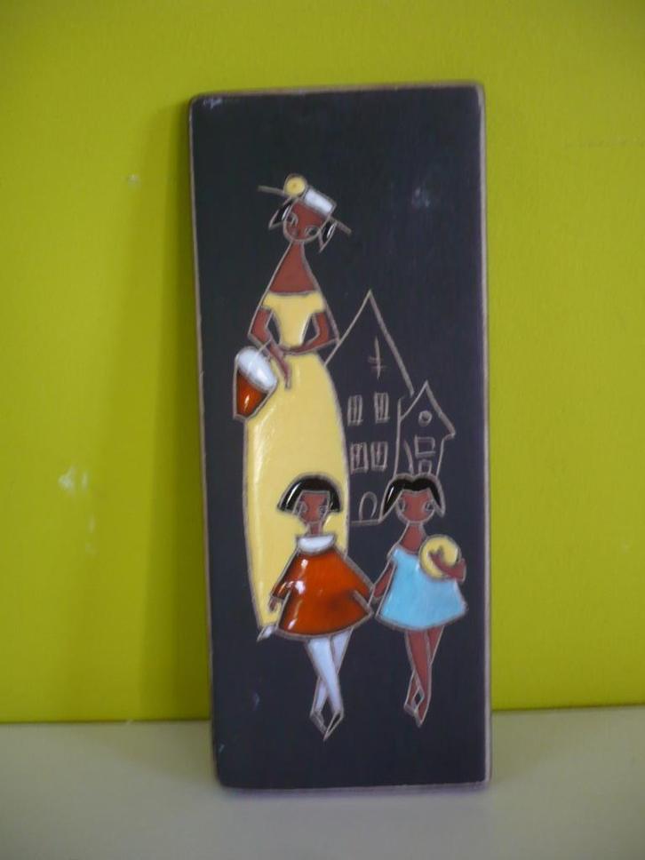 Knappe vintage Ruscha wandtegel ( west-germany ), Antiek en Kunst, Curiosa en Brocante, Ophalen of Verzenden