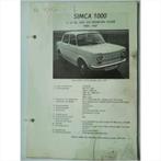 Simca 1000 Vraagbaak losbladig 1964-1967 #2 Nederlands, Boeken, Auto's | Boeken, Gelezen, Ophalen of Verzenden