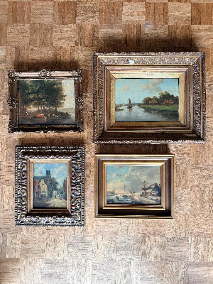 Peintures anciennes 4 pièces - Maîtres hollandais, Antiquités & Art, Art | Peinture | Classique, Enlèvement ou Envoi