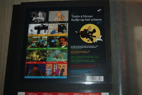 Velletje , 10 kuifje op het scherm zegels , postfris 2011, Collections, Personnages de BD, Neuf, Autres types, Tintin, Enlèvement ou Envoi