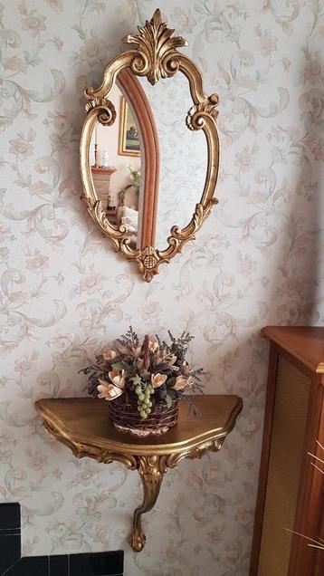  miroir ovale doré