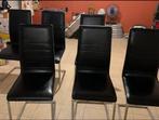 6x Stoelen, Zwart, Leer, Ophalen of Verzenden, Zo goed als nieuw