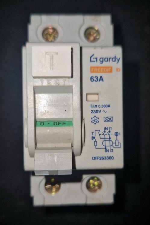 Diff. schak gardy 2P 63A 300 MA, Doe-het-zelf en Bouw, Elektriciteit en Kabels, Zo goed als nieuw, Schakelaar, Ophalen