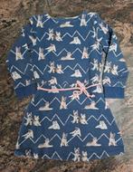 Mt 110 Donkerblauwe jurk lange mouwen husky puppies, Kinderen en Baby's, Kinderkleding | Maat 110, Meisje, Ophalen of Verzenden