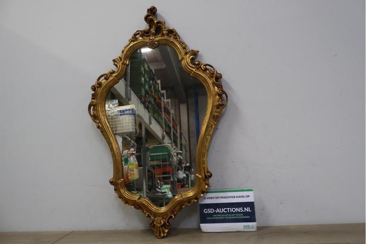 Vintage Goudkleurige Kuifspiegel, Huis en Inrichting, Woonaccessoires | Spiegels